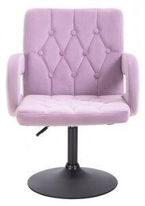 LuxuryForm Židle BOSTON VELUR na černém talíři - fialový vřes