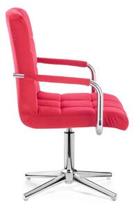 LuxuryForm Židle VERONA VELUR na stříbrném kříži - červená