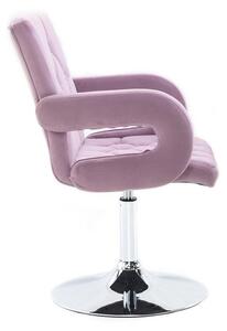 LuxuryForm Židle BOSTON VELUR na stříbrném talíři - fialový vřes