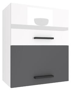 Kuchyňská skříňka Belini horní 60 cm bílý lesk / šedý mat INF SGP2-60/1/WT/WSR/0/B1