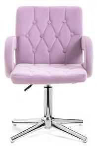 LuxuryForm Židle BOSTON VELUR na stříbrném kříži - fialový vřes