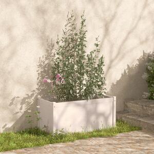 Zahradní truhlík bílý 100 x 50 x 50 cm masivní borovice