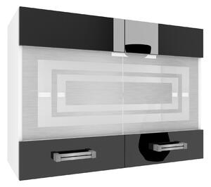 Kuchyňská skříňka Belini horní 80 cm černý lesk INF SGW80/2/WT/B/0/D