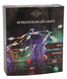 ŘETĚZ 40LED VÍCEBAREVNÝ 2M 3XAA