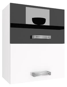 Kuchyňská skříňka Belini horní 60 cm černý lesk / bílý lesk INF SGP2-60/1/WT/BW/0/D