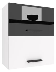 Kuchyňská skříňka Belini horní 60 cm černý lesk / bílý mat INF SGP2-60/1/WT/BWT/0/B1