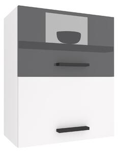 Kuchyňská skříňka Belini horní 60 cm šedý lesk / bílý mat INF SGP2-60/1/WT/SWT/0/B1