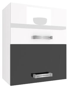 Kuchyňská skříňka Belini horní 60 cm bílý lesk / černý lesk INF SGP2-60/1/WT/WB/0/D