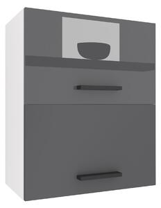 Kuchyňská skříňka Belini horní 60 cm šedý lesk / šedý mat INF SGP2-60/1/WT/SSR/0/B1