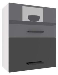 Kuchyňská skříňka Belini horní 60 cm šedý lesk / černý lesk INF SGP2-60/1/WT/SB/0/B1
