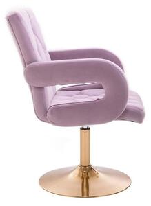 LuxuryForm Židle BOSTON VELUR na zlatém talíři - fialový vřes