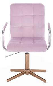 LuxuryForm Židle VERONA VELUR na zlatém kříži - fialový vřes