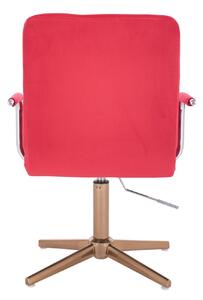 LuxuryForm Židle VERONA VELUR na zlatém kříži - červená