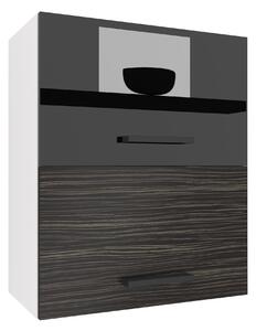 Kuchyňská skříňka Belini horní 60 cm černý lesk / královský eben INF SGP2-60/1/WT/BHK/0/B1