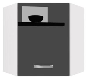 Kuchyňská skříňka Belini horní rohová 60 cm černý lesk INF SGN60/1/WT/B/0/F