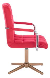 LuxuryForm Židle VERONA VELUR na zlatém kříži - červená