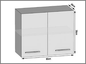 Kuchyňská skříňka Belini horní 80 cm šedý mat TOR SG80/1/WT/SR/0/B1