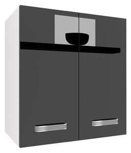 Kuchyňská skříňka Belini horní 60 cm černý lesk INF SG2-60/2/WT/B/0/F