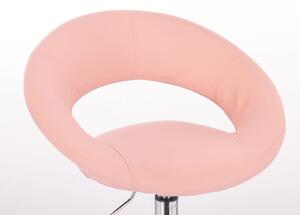 LuxuryForm Židle NAPOLI na zlaté podstavě s kolečky - růžová