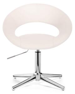 LuxuryForm Židle NAPOLI na stříbrném kříži - bílá