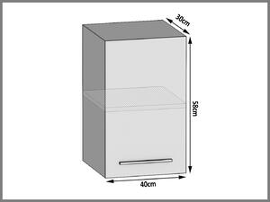 Kuchyňská skříňka Belini horní 40 cm šedý mat TOR SG40/2/WT/SR/0/B1