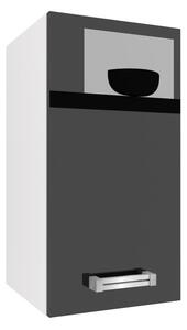 Kuchyňská skříňka Belini horní 30 cm černý lesk INF SG30/1/WT/B/0/D