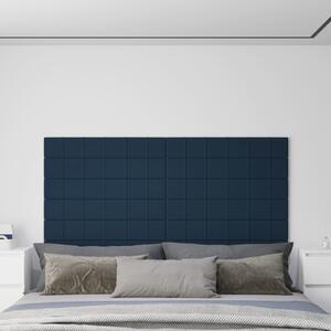 Nástěnné panely 12 ks modré 90 x 15 cm samet 1,62 m²