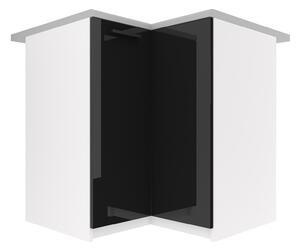 Kuchyňská skříňka Belini spodní rohová 90 cm černý lesk s pracovní deskou INF SNP90/1/WT/B/0/B1