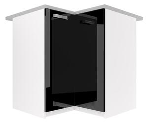 Kuchyňská skříňka Belini spodní rohová 90 cm černý lesk s pracovní deskou INF SNP90/1/WT/B/0/F