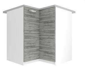 Kuchyňská skříňka Belini spodní rohová 90 cm šedý antracit Glamour Wood s pracovní deskou TOR SNP90/2/WT/GW1/0/U
