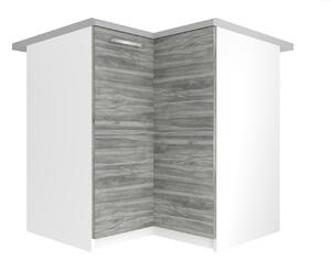 Kuchyňská skříňka Belini spodní rohová 90 cm šedý antracit Glamour Wood s pracovní deskou TOR SNP90/2/WT/GW1/0/E