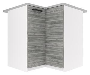 Kuchyňská skříňka Belini spodní rohová 90 cm šedý antracit Glamour Wood s pracovní deskou TOR SNP90/2/WT/GW1/0/B1