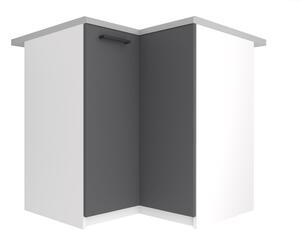 Kuchyňská skříňka Belini spodní rohová 90 cm šedý mat s pracovní deskou TOR SNP90/2/WT/SR/0/B1