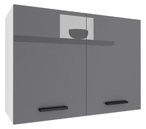 Kuchyňská skříňka Belini horní 80 cm šedý lesk INF SG80/2/WT/S/0/B1