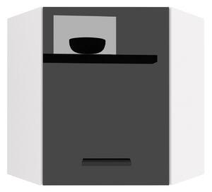 Kuchyňská skříňka Belini horní rohová 60 cm černý lesk INF SGN60/2/WT/B/0/B1