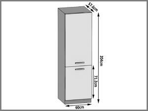 Vysoká kuchyňská skříňka Belini na vestavnou lednici 60 cm bílý lesk INF SSL60/0/WT/W/0/F