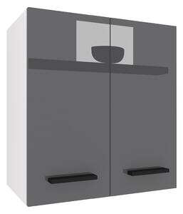 Kuchyňská skříňka Belini horní 60 cm šedý lesk INF SG2-60/3/WT/S/0/B1