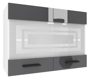 Kuchyňská skříňka Belini horní 80 cm šedý lesk INF SGW80/3/WT/S/0/B1