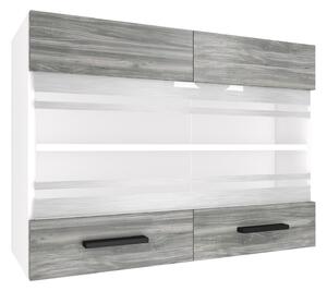Kuchyňská skříňka Belini horní 80 cm šedý antracit Glamour Wood TOR SGW80/3/WT/GW1/0/B1