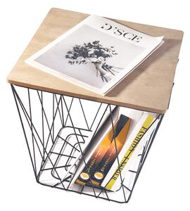 Příruční stolek, přírodní/černá, AZURO