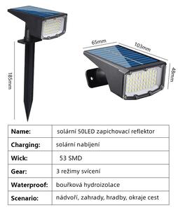HJ Solární 50 LED zapichovací reflektor 2KS