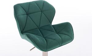 LuxuryForm Židle MILANO VELUR na stříbrné podstavě s kolečky - zelená