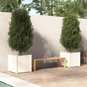 Zahradní truhlíky 2 ks bílé 60 x 60 x 60 cm masivní borovice