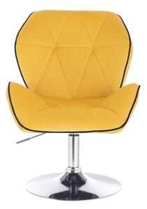 LuxuryForm Židle MILANO MAX VELUR na stříbrném talíři - žlutá