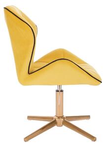LuxuryForm Židle MILANO MAX VELUR na zlatém kříži - žlutá