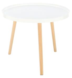 TEMPO Příruční stolek, bílá/přírodní, SANSE TYP 1