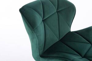 LuxuryForm Židle MILANO VELUR na černém talíři - zelená