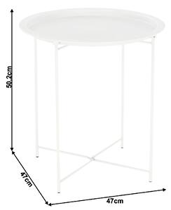 TEMPO Příruční stolek s odnímatelnou tácem, bílá, RENDER