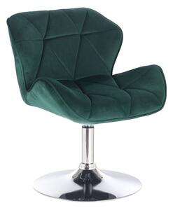 LuxuryForm Židle MILANO VELUR na stříbrném talíři - zelená