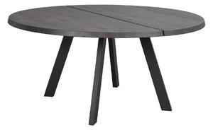 Rowico Home, Jídelní stůl s dvoudílnou deskou FRED Dark brown/black, 160x160 cm | tmavě hnědá, černá 117440